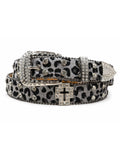 Leopard Crystal Cross Belt