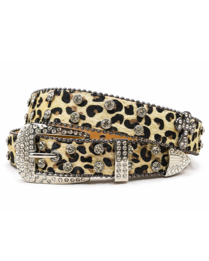 Leopard Crystal Cross Belt