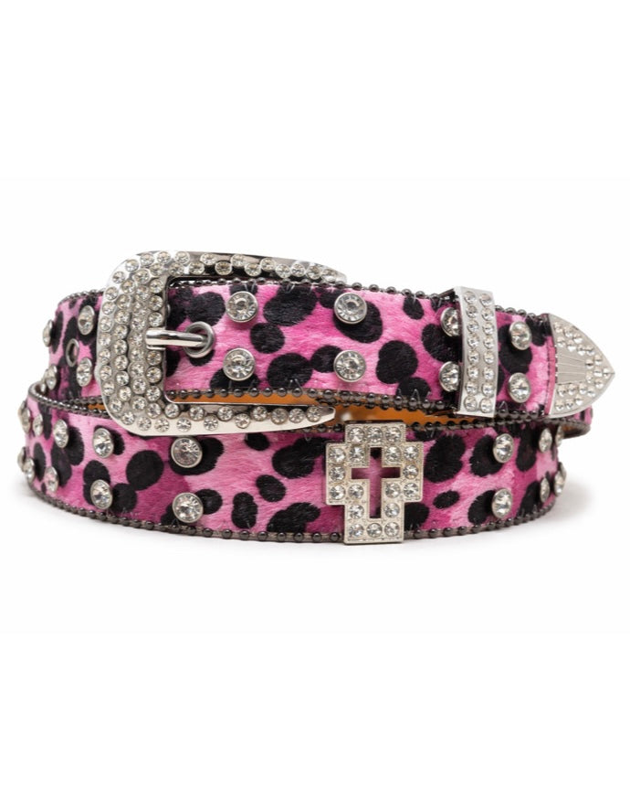 Leopard Crystal Cross Belt