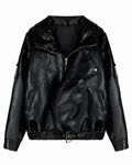 Asymmetric Armor Leather Jacket