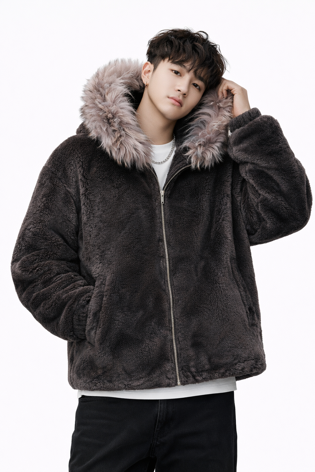 Shadow Sherpa Fur Jacket