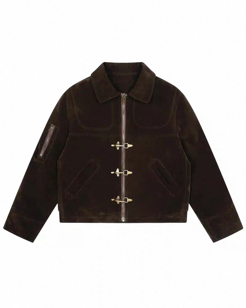 Toggle Suede Officer Jacket