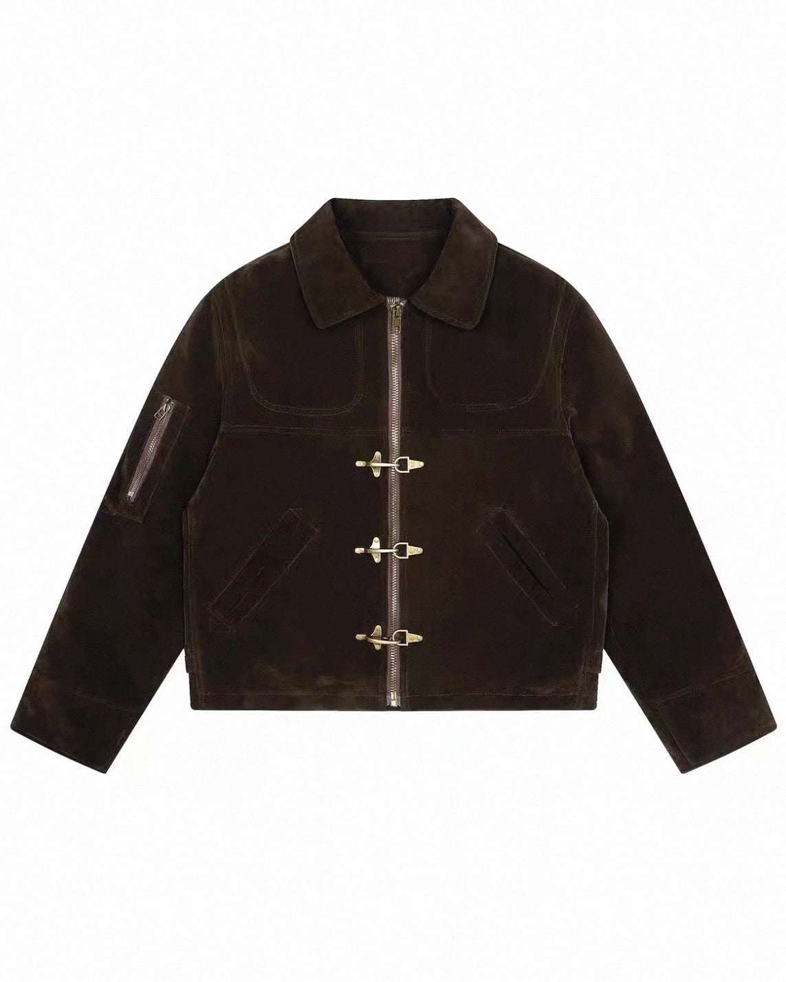 Toggle Suede Officer Jacket