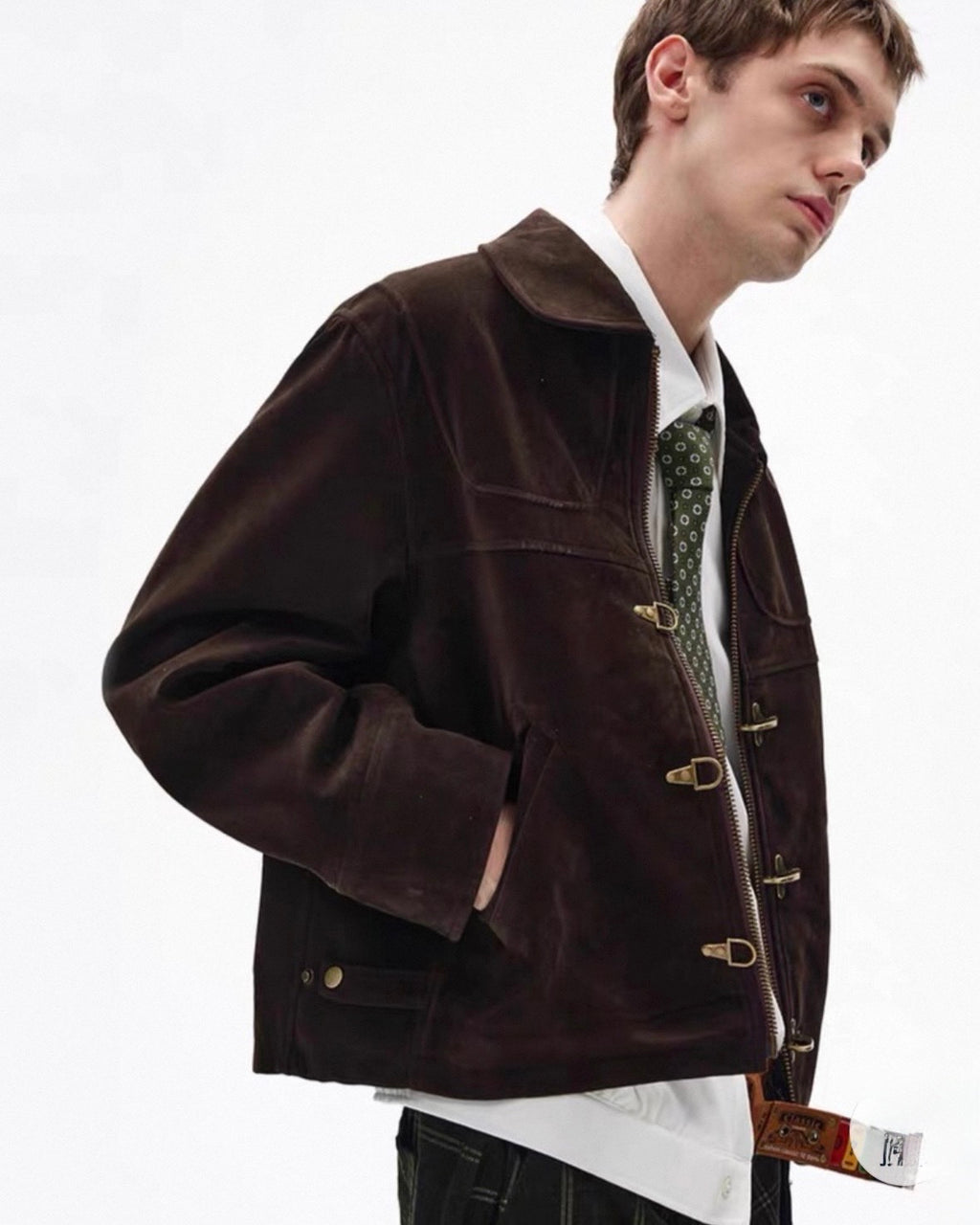 Toggle Suede Officer Jacket